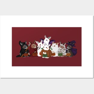 Rabbit Halloween Horizontal Design _ Bunniesmee Halloween Edition Posters and Art